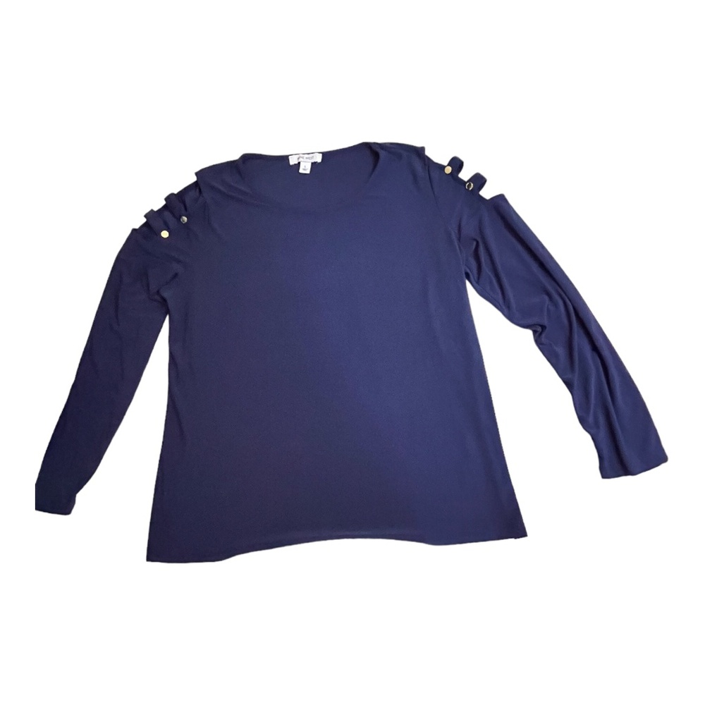 Nine West Shirt Longsleeve Navy Blue Size Large